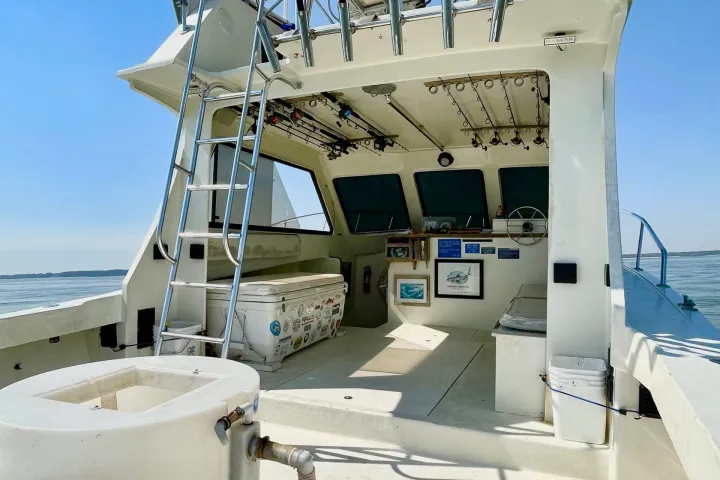 a large ship in the background